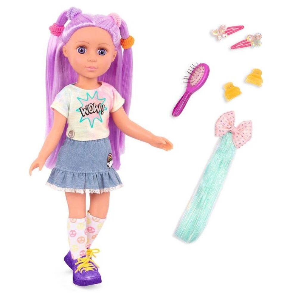 14" Poseable Fashion Doll Luma - Articulated Straight Purple Hair